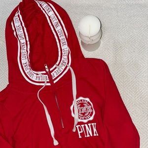 PINK hoodie in red